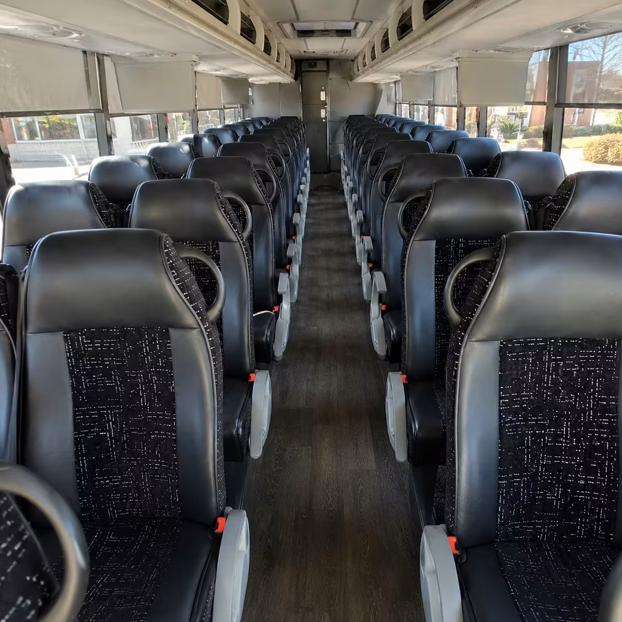 56 passenger charter bus inside